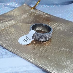 Diamond White Gold filled ring